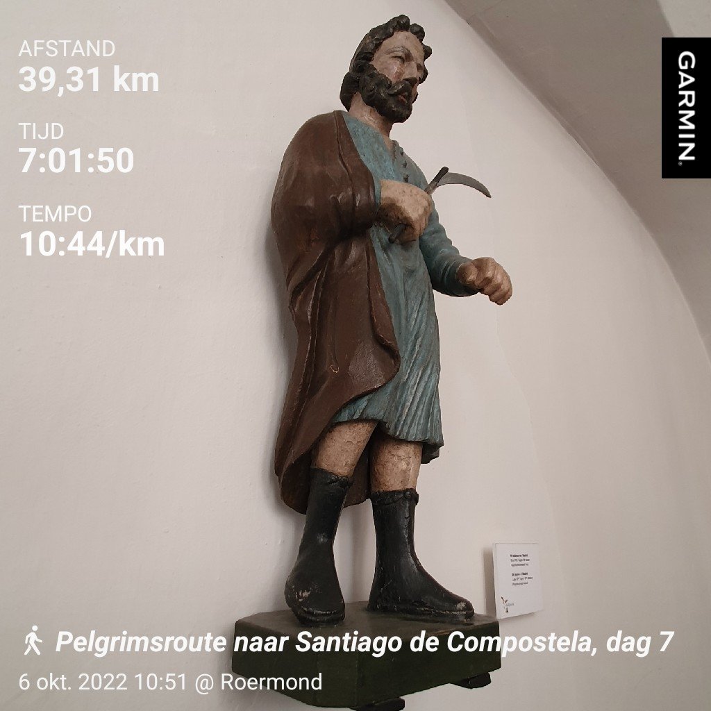 #Pelgrimsroute naar #Santiago de #Compostela, dag 7

#Herten - #Nieuwstadt: 39,31 km

#SantiagoDeCompostela
#Isidorus