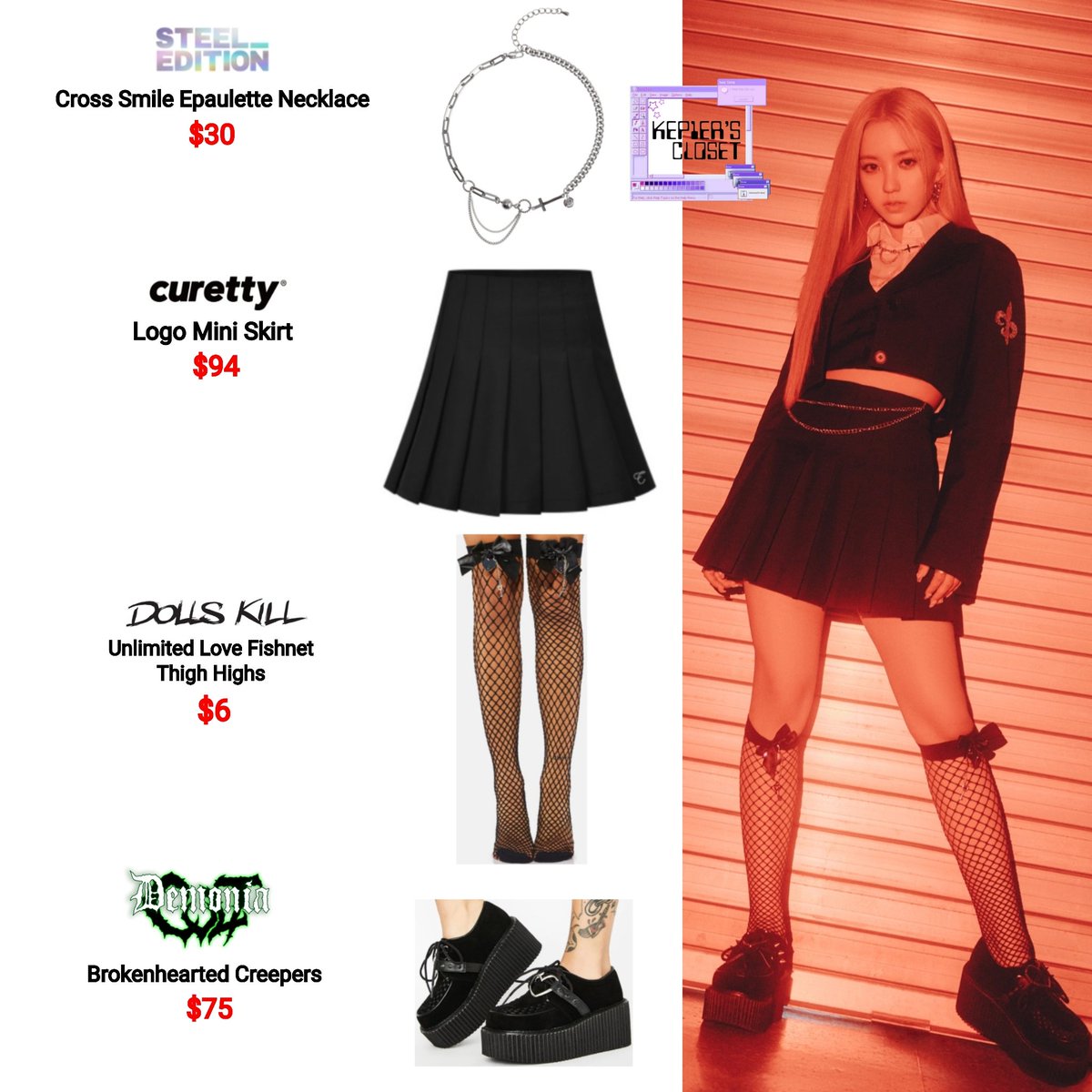 Kep1ersCloset's tweet photo. {Kep1er Concept Photo | Midnight}
#Yeseo in #SteelEdition $30 #Curetty $94 #DollsKill $6 & #Demonia $75
#KangYeseo #Kang_Yeseo #Troubleshooter #WeFresh #DOUBLAST #Kep1er #Kep1erFashion #Kep1UP #FirstImpact #WaDaDa #SugarRush #KpopFashion #Kpop https://t.co/DuaM0LKTpQ