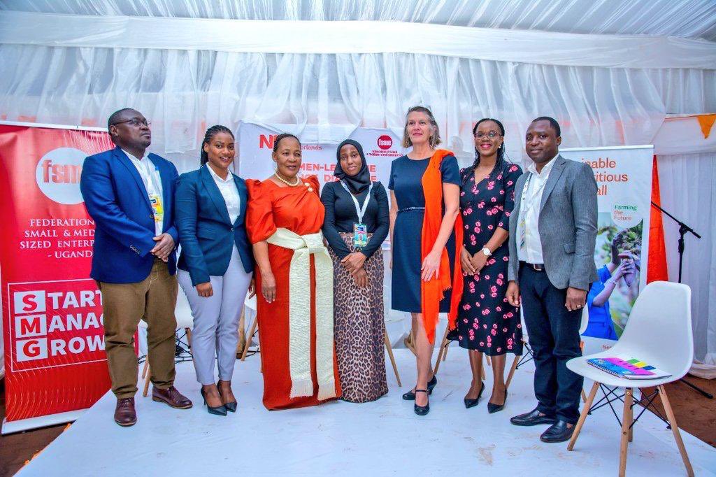 Very vibrant discussions in the Netherlands Village at #UMATradeFair on how to unblock potential and create  opportunities for women-led MSMEs in Uganda.#WomenLedMSMEs