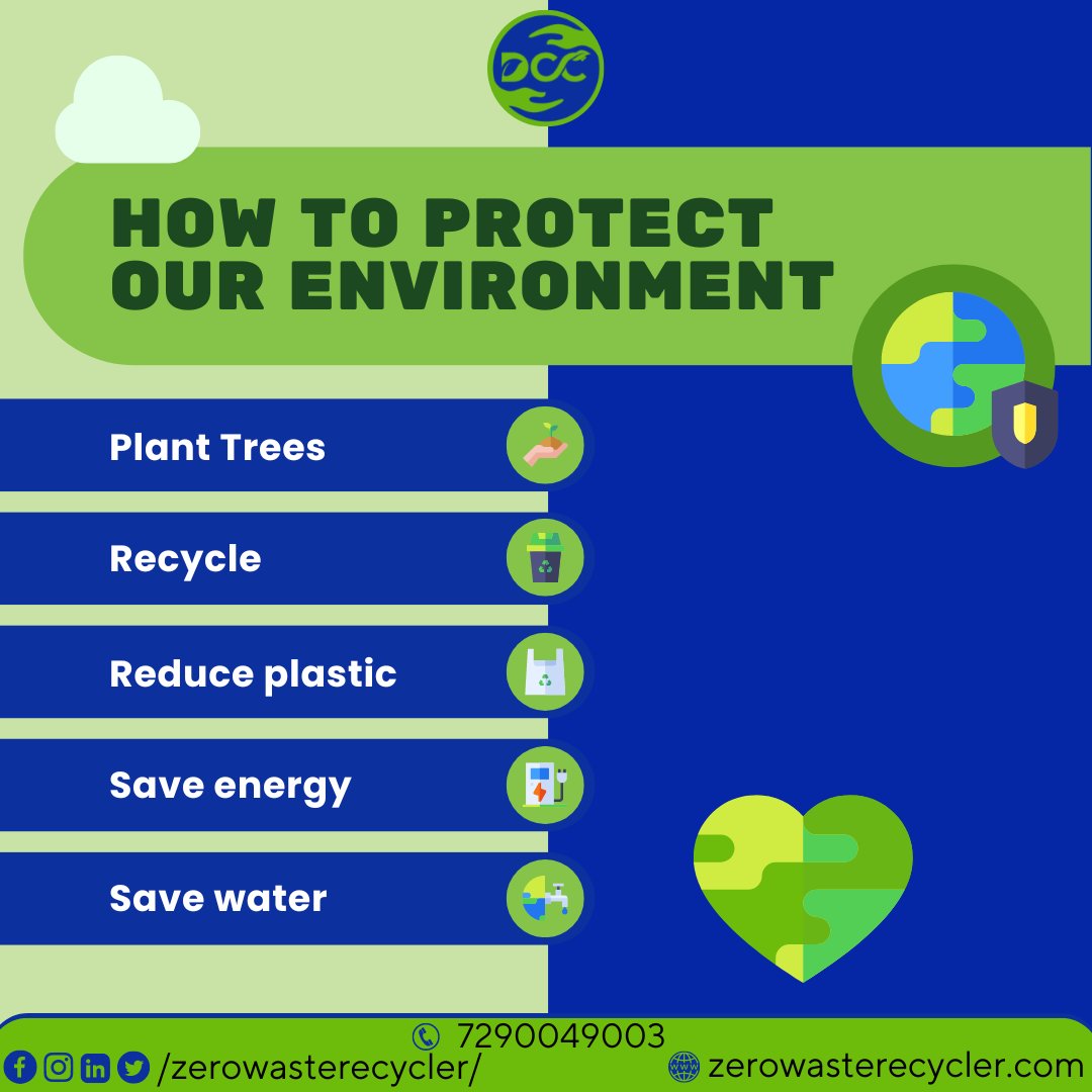 dcczerowaste's tweet photo. Ways to Protect our Environment!
.
.
.
#environment #gogreen #EnvironmentalAwareness #environmentalissues #protectourenvironment #cleanindia #swachhbharat #plasticwaste #plasticrecycle #dcc #dccinfra #dayacharan #zerowasterecyler https://t.co/nyPzI3b4on