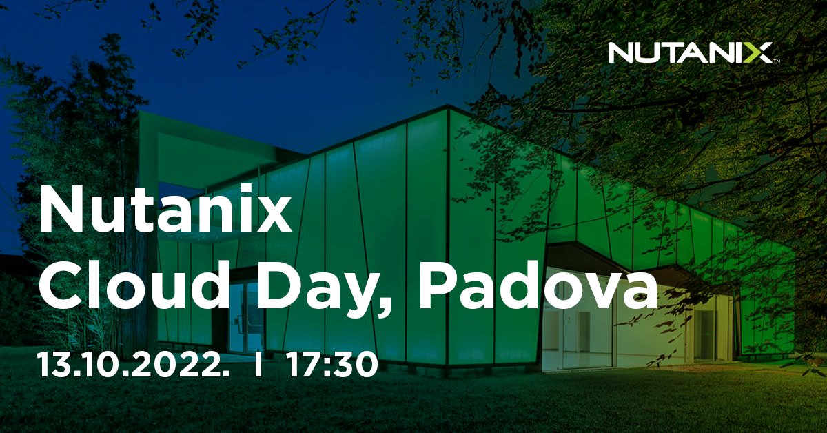 [EVENTO Nutanix]
Quali sono i benefici del modello di cloud ibrido?
Partecipa al #NutanixCloudDay per scoprire come definire la migliore soluzione analizzando le tue esigenze e gli obiettivi, iscriviti qui bit.ly/3fH3wQv
Gruppo Project è #InnovazioneAlTuoServizio