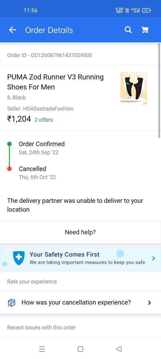 ShivaSajjan10's tweet photo. Ordered puma shoe Flipkart cancelled my order. Time west money west.
#FlipkartDoglaHai #flipkartscam
#flipkart #bigbilliondayscam #banflipkart https://t.co/ll4fbVVhXl