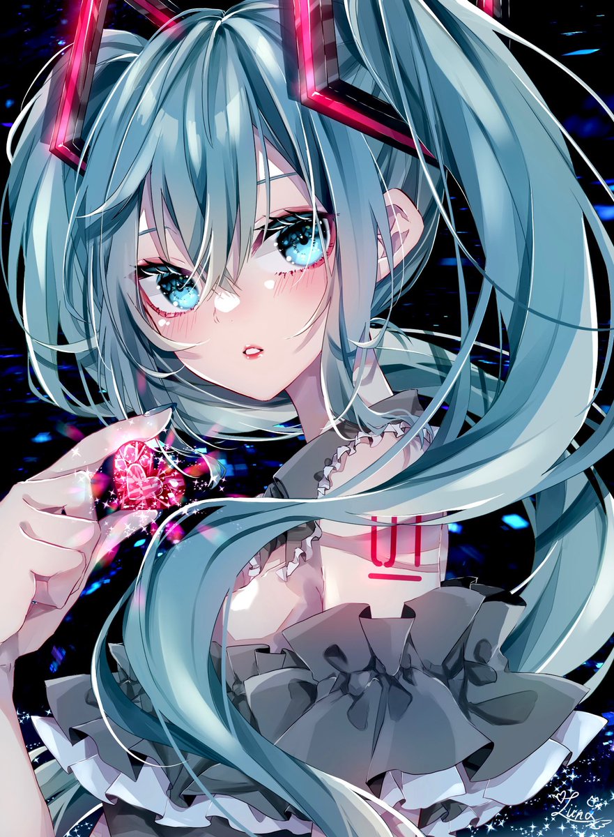 初音ミク 「#あなたのあお色の作品を見せてください#初音ミクボカコレ中という事でミクちゃん⸝」|紫月るな🐈‍⬛໒꒱·̩͙のイラスト