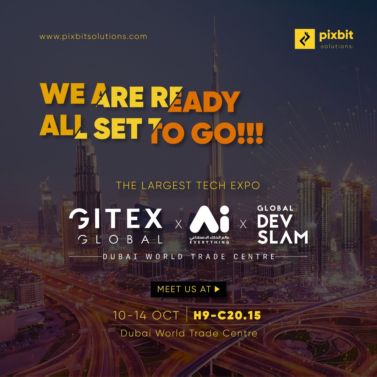 pixbitsolutions's tweet photo. Are you ready for the world's largest technology event? We invite you to meet us at GITEX GLOBAL and explore our innovations designed to empower your business in the future.
Join Us on Stall Number H9-C20.15 &amp; Experience Pixel Perfection With Us.

#GITEXGLOBAL  #Gitex2022 https://t.co/GnK7aKSKWP