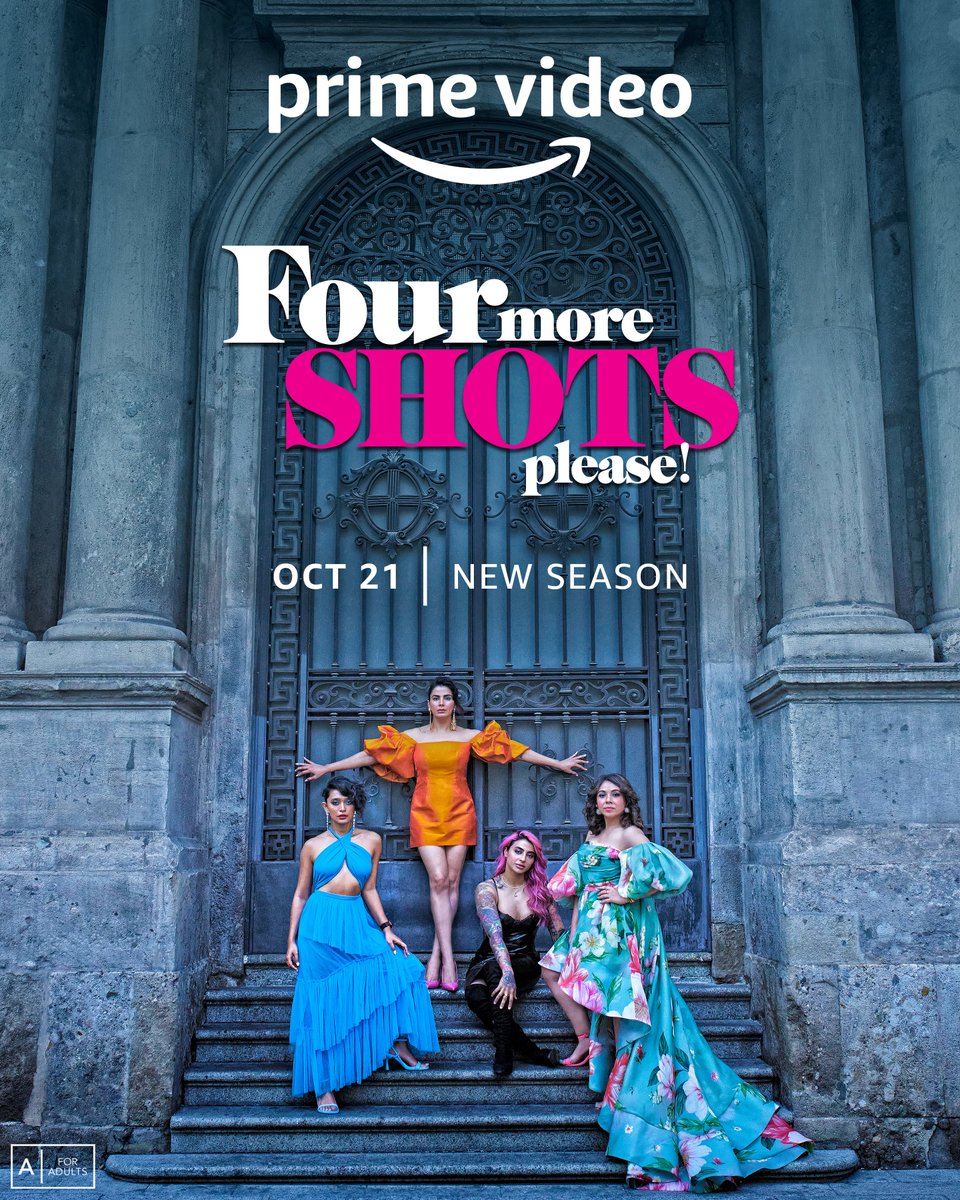 triple the fun, drama, and sass!
#FourMoreShotsPlease S3, new season on Oct 21!

@PritishNandy @RangitaNandy #IshitaPritishNandy @joyeetacruises #DevikaBhagat @ishita_moitra @IamKirtiKulhari @sayanigupta @bani_j @maanvigagroo @prateikbabbar @neilbhoopalam @jimSarbh