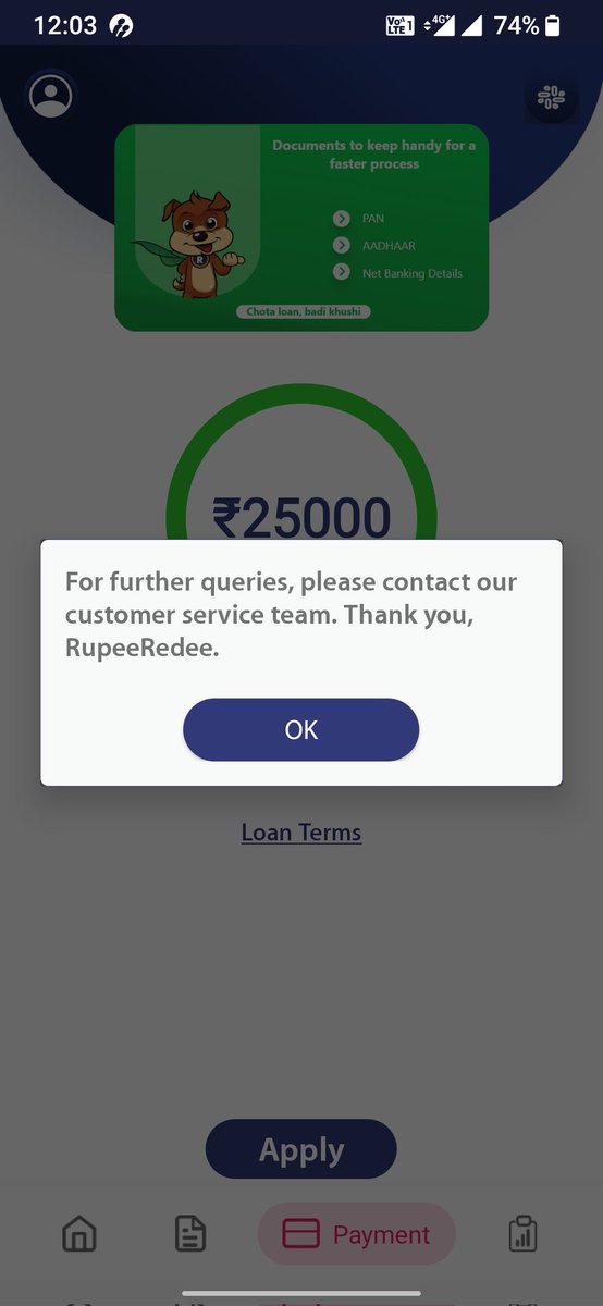 elava77's tweet photo. @RupeeRedee i closed my loan yesterday. But i can't reapply for new loan today. It's showing contact customer support. I called customer support but no-one is answering.Kindly look into it. My registered mobile number 9489125782. Please call back. https://t.co/9WPd9C1DZy