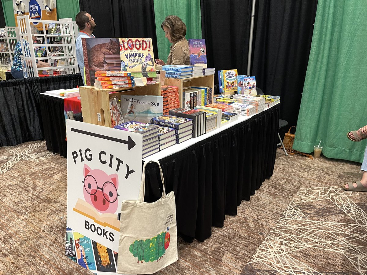 Need books for the #authorsigning @NCSLMA tonight? Stop by booth 422 to pick up titles from @stacymcanulty @Scott_Thought @AlanGratz and more. #supportlocal #oncealibrarianalwaysalibrarian @ABAbook