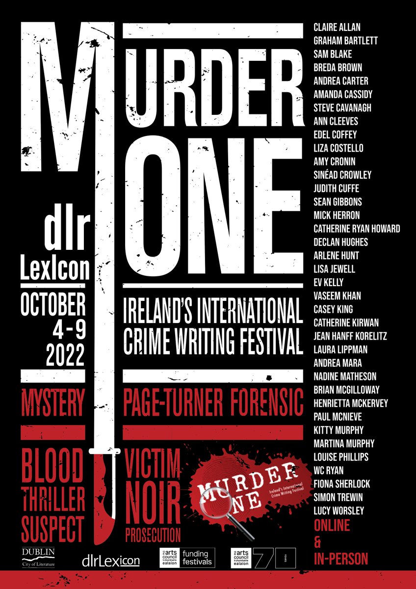 samblakebooks's tweet photo. Murder One begins TODAY! Several of our events are almost sold out, but check https://t.co/yKJeb0CfL3 for tickets

All our events Saturday and Sunday will be live streamed with thanks to @artscouncil_ie so you can tune in from anywhere!

Details here: https://t.co/jsLwS2z9r3 https://t.co/z5p8oXA2oN