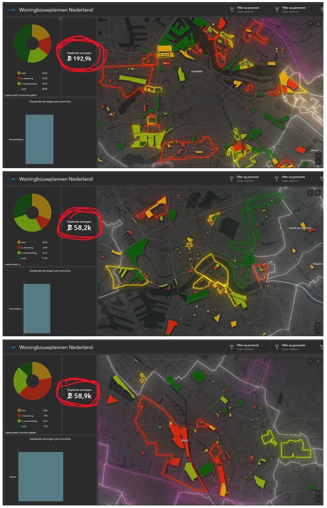 Gigantisch verschil tussen #Amsterdam (192k), #Rotterdam (58k) en #Utrecht (58K) qua #woningbouwplannen.

Bron: <a href="/LocatusNL/">Locatus</a>