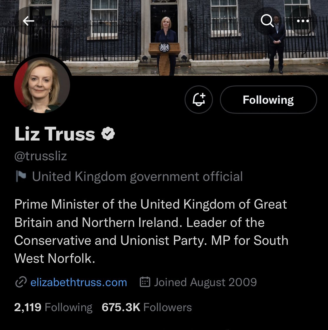 The Prime Minister’s residence Cat (<a href="/Number10cat/">Larry the Cat</a>) has more Twitter followers than the Prime Minister herself (<a href="/trussliz/">Liz Truss</a>). What a time be alive.