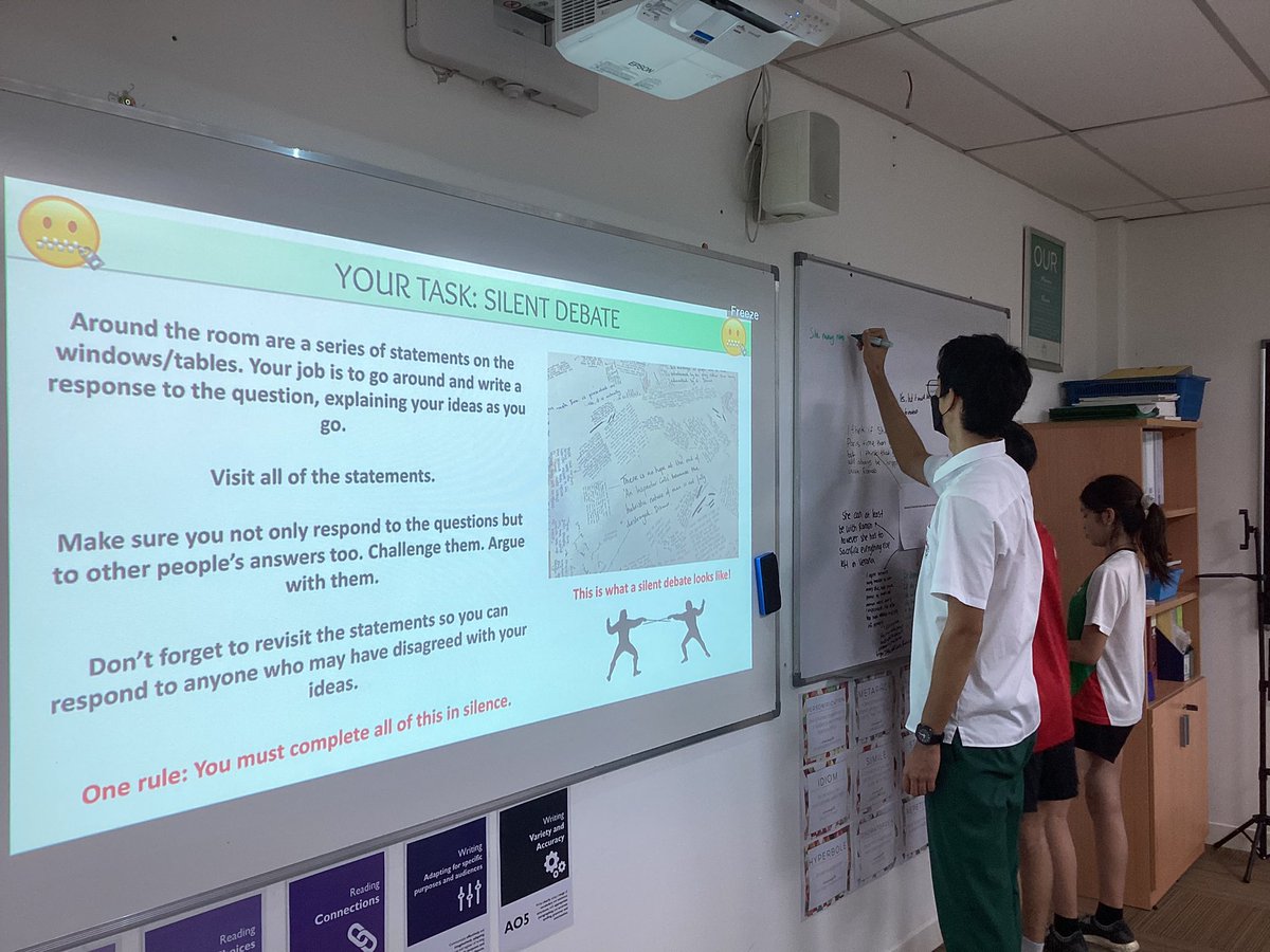 KLASS_English's tweet photo. Year 11s taking part in a silent debate this afternoon, exploring Romeo and Juliet’s relationship and Friar Lawrence’s plan 💭 https://t.co/2m6FYETzTy