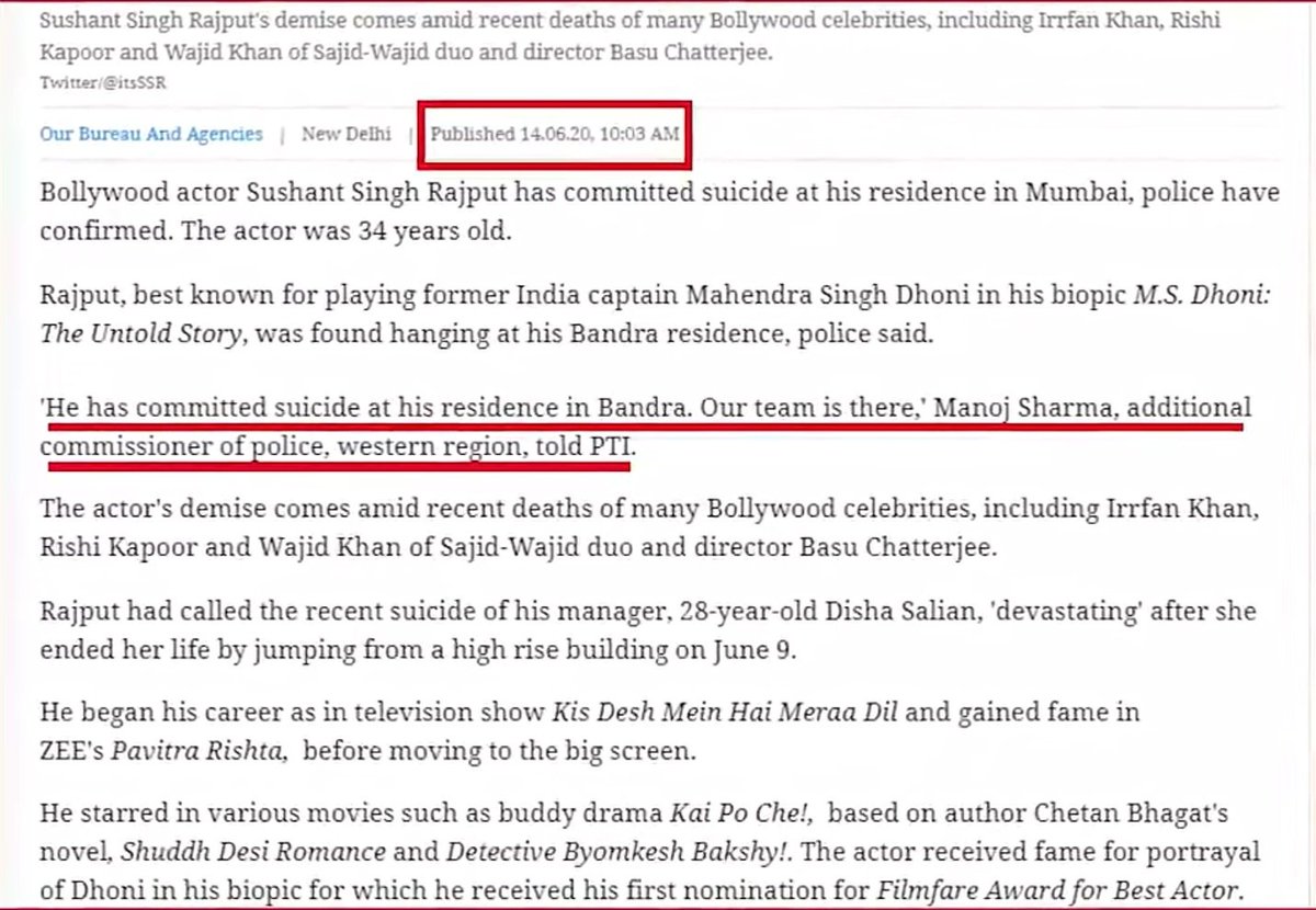 RIDDHI56987171's tweet photo. #7October2022
Morning TL
#SSRNewsPublishedInMorning
How Can SSR News Published In Morning Before incident?? Is it means Incident happened much before thn it was Showing?? Why CBI is silent yet???
@HMOIndia @PMOIndia @DoPTGoI @RijijuOffice @NIA_India @IPS_Association https://t.co/JHwo0I1aZU