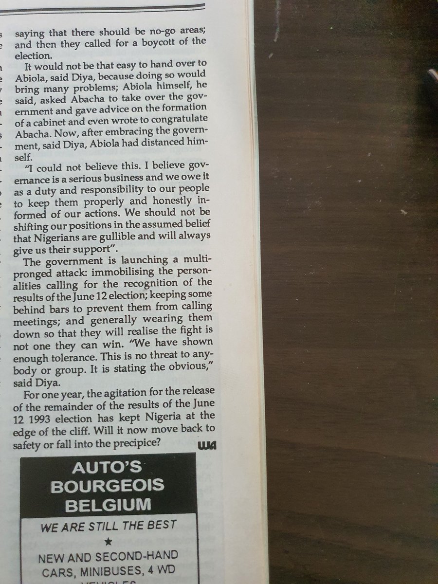 Yorubaparapo's tweet photo. Read historical news, from Jun 94, when "MKO Abiola" escaped house arrest and proclaimed himself president in defiance of Abacha. If you do not learn from history, you are bound to repeat it and fail. Yoruba must not fail again. #yoruba #thinkfirstyoruba @OdudwaRepublic @YOLICOM6 https://t.co/wMpWijKsHe