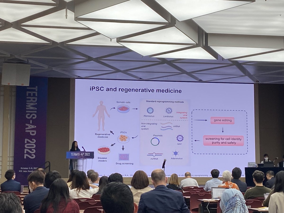 KrisKilian's tweet photo. Full room (the big one!) for #KangLin’s exciting story using #biomaterials to trigger #reprogramming! Excellent job Kang! #termisap @NanoMed_UNSW @UNSWScience https://t.co/sSVMxbksm7