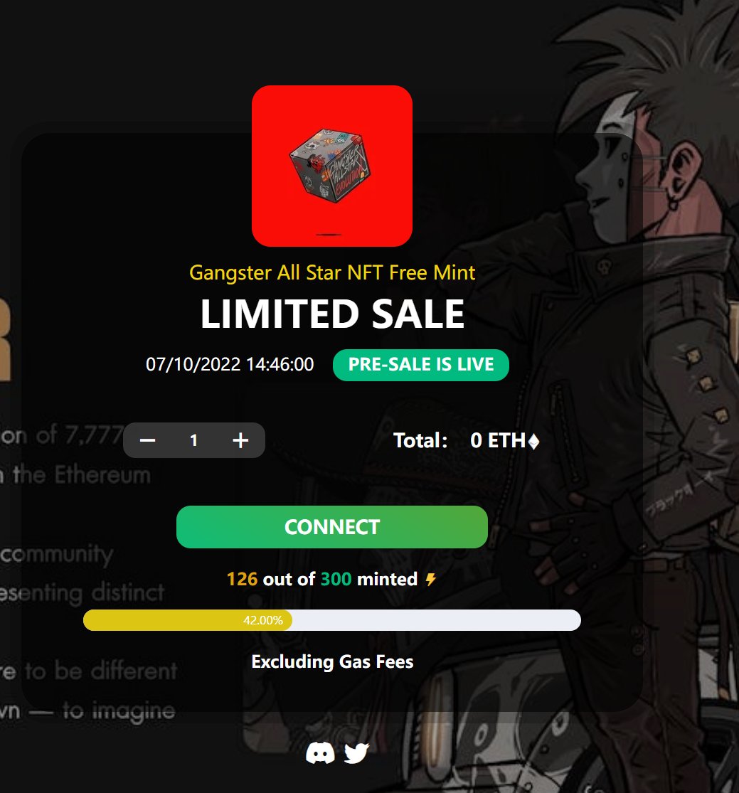 gangsteralstar's tweet photo. 🚨 Because of the bear market 🚨

🎁 We're giving away 300 WL spots🎁

🚀 WL＝feermint 🚀

📣 Quick Minting  if you are mentioned by us (only 300 NFTs on Twitter members) 📣

🔗https://t.co/mJ1oqIK2N8 

48h... ⏳

#NFTGiveaway #FreeMint #Giveaway #Airdrop https://t.co/hsCXzmeDxz