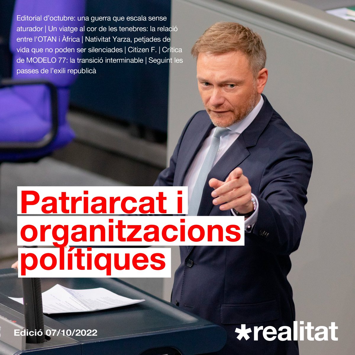 larealitat's tweet photo. 📢NOVA EDICIÓ

Comencem octubre parlant de patriarcat i partits polítics, de l'OTAN i l'Àfrica, de Nativitat Yarza, de Feijóo, de la peli Modelo 77 i també de la Maternitat d'Elna!

📱Llegeix els articles a  https://t.co/wgIAbw60zG

🧵FIL amb el sumari https://t.co/ULvqRrU5gV