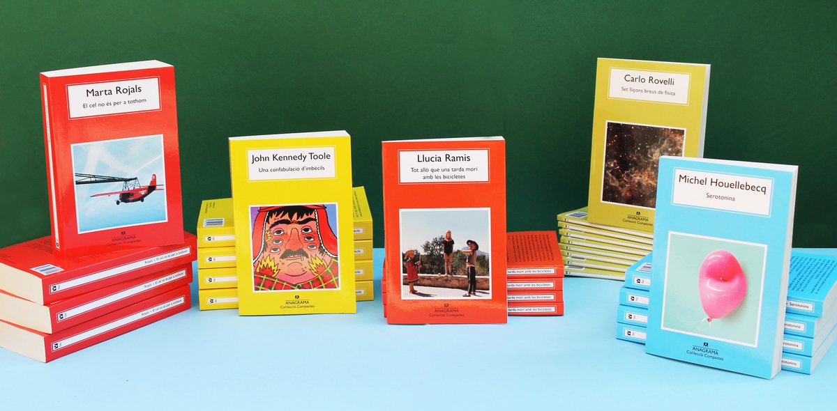 AnagramaEditor's tweet photo. Ara a #Compactes cinc títols de luxe, emblemàtics i contemporanis, de John Kennedy Toole, @carlorovelli, Michel Houellebecq, @replicanta_ i @lluciaramis.
#LlibresAnagrama https://t.co/itM0I5i6hf