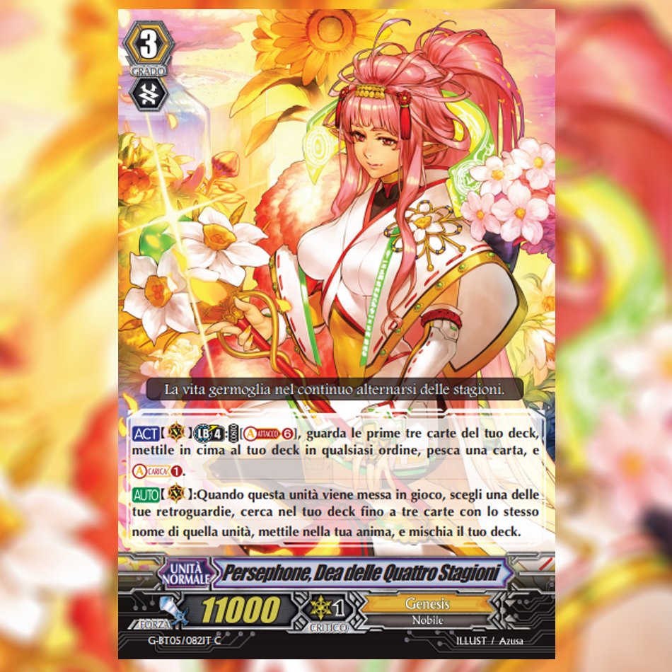 cfvanguardit's tweet photo. Nuova carta di oggi... "Persephone, Dea delle Quattro Stagioni".

#cfvanguard #GBT05 #Genesis https://t.co/WjbvC2p4R8