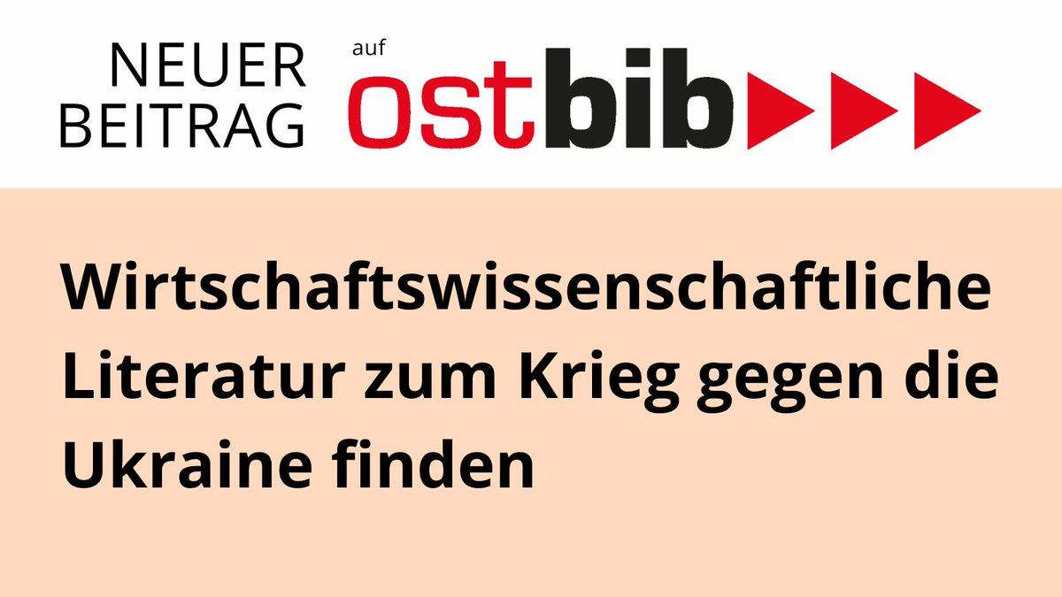 Neuer Post auf unserem OstBib-Blog! Wie finden Sie Literatur zu wirtschaftswissenschaftlichen Fragen rund um den Krieg gegen die #Ukraine? Das haben die Kolleginnen von <a href="/ZBW_news/">ZBW</a> in einem Gastbeitrag aufgeschrieben. Besonders beeindruckt uns die Tag-Cloud!
ostbib.hypotheses.org/4149