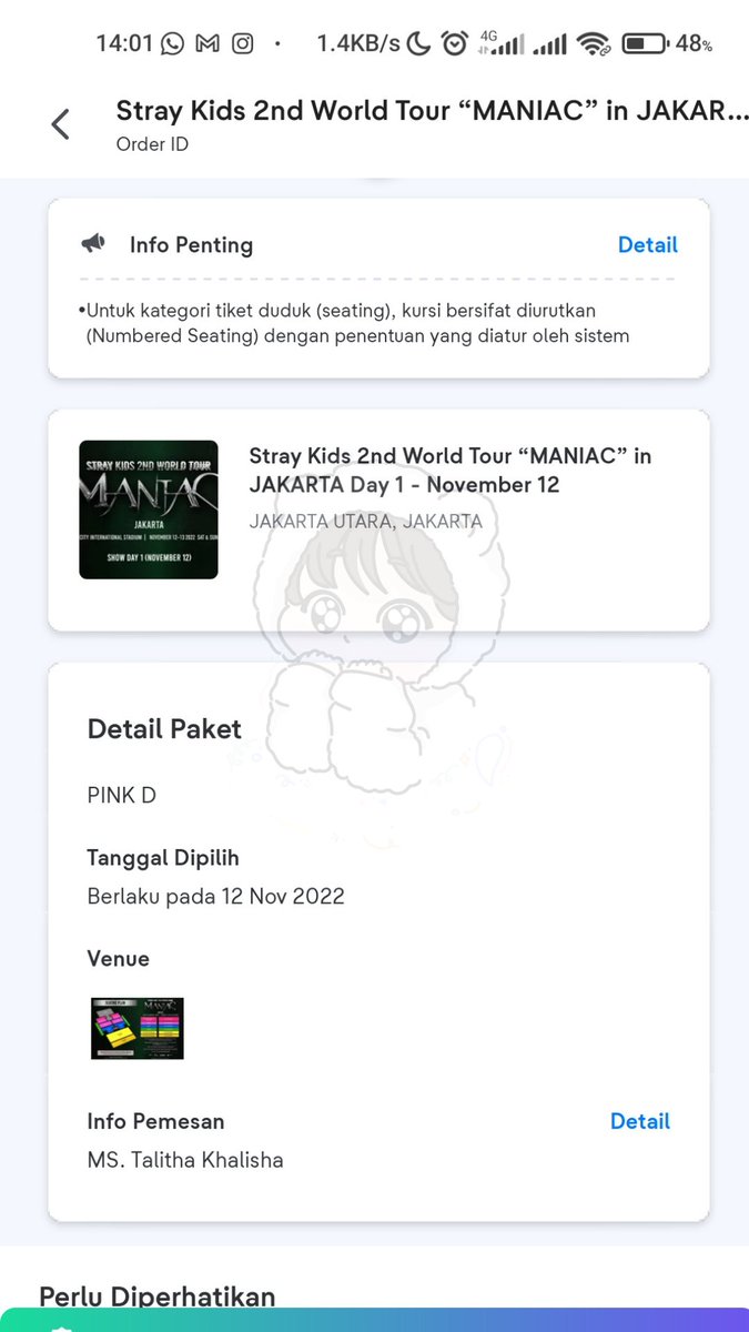 jajastipbykiehl's tweet photo. wts tiket straykids maniac in jkt, 2 tix section pink D, tinggal payment

fee 250k/tix, diurus sampe fisik
alasan dijual ; dapet di section lain https://t.co/cW8ou5KmWz