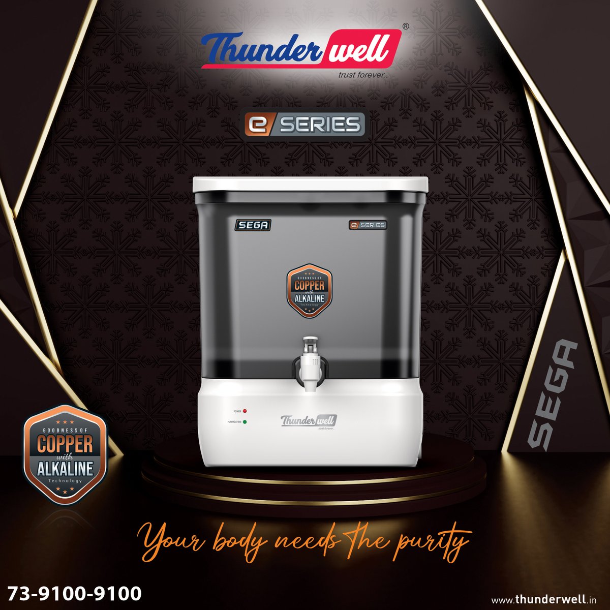 thunderwellro's tweet photo. To stay strong, Your body needs purity.

Replace your unhealthy #Water with the #Thunderwell #Eseries SEGA #WaterPurifier. Which comes with #Copper + #Alkaline technology.

Connect with us for #distributorship and #dealership all over INDIA.
✅https://t.co/d0MrvEqpQ2
✅7391009100 https://t.co/bNNpiNgi9K