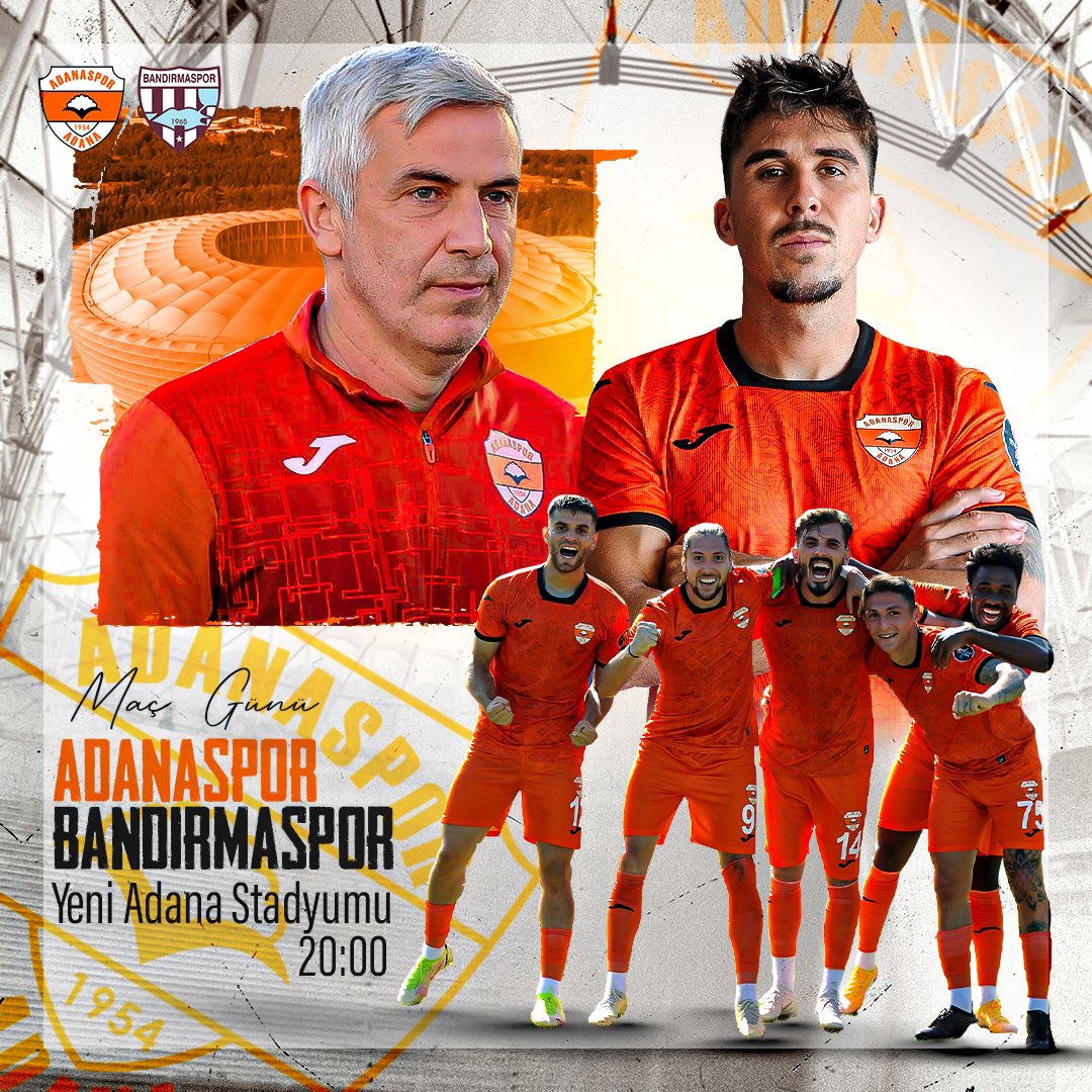 AdanasporResmi's tweet photo. Maç Günü!
🆚 @Bandirmaspor 
🏟 Yeni Adana Stadyumu 
🕙 20:00
📺 beIN Sports 2, TRT Spor
📲 #ASvBS #SALDIRKAPLAN https://t.co/dUGyuiIyCN