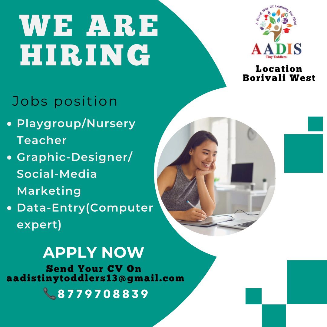 DiplomaTraining's tweet photo. Aadis Tiny Toddlers
Applicants note: when applying for the jobs use your discretion, as VES shall not be responsible for any unpleasant situations.
#teachingkids #teaching #teacherjobs #teachertraining #jobvacancyalert #jobsvacancy #jobshiring #jobsinindia #jobvacancy2022 https://t.co/4pc3dsMe0h
