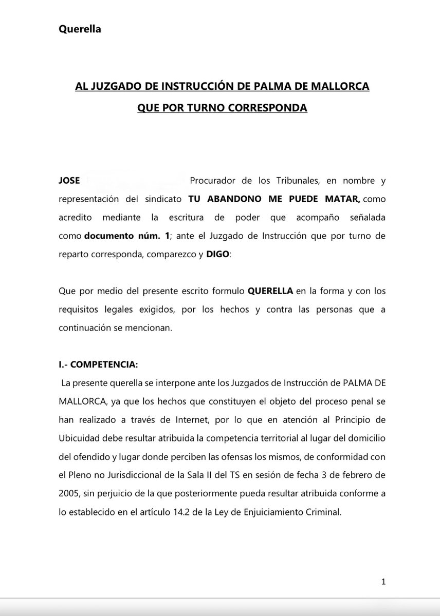 Tampm_Mallorca's tweet photo. ⚖️ #Querella | Este Sindicato NO VA A TOLERAR que se Injurie y Calumnie a Los trabajadores del C.P de Mallorca

👉🏼 Asumimos la Defensa del Colectivo, que debería hacer @IIPPGob Y NO HACE, ante las falsedades vertidas públicamente por los Familiares de un Interno Fallecido

#TAMPM https://t.co/jOiMo1R8Ml