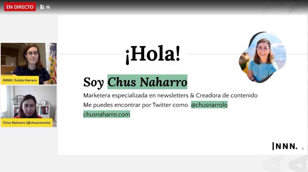 innn's tweet photo. Arrancamos la nueva temporada de #Aprenday con @chusnarrolo.
📬#Newsletter pendiente por aquí 📬
Hoy vamos a profundizar en este producto de comunicación y marketing. ¿Te vienes? 👇
https://t.co/cp5IeKAm4k https://t.co/ycy3H6aTiZ