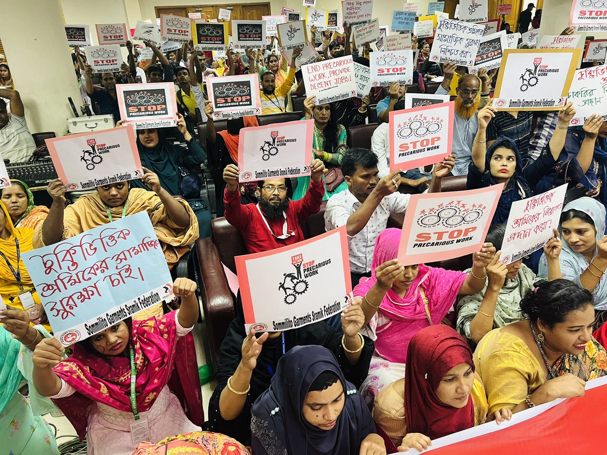 NazmaAkter73's tweet image. On this #WDDW22 we are demanding for informal workers to be formalised, their appointment letter &amp;amp; id card must be provided &amp;amp; social security needs to be ensured. 
#stopprecariouswork @IndustriALL_GU