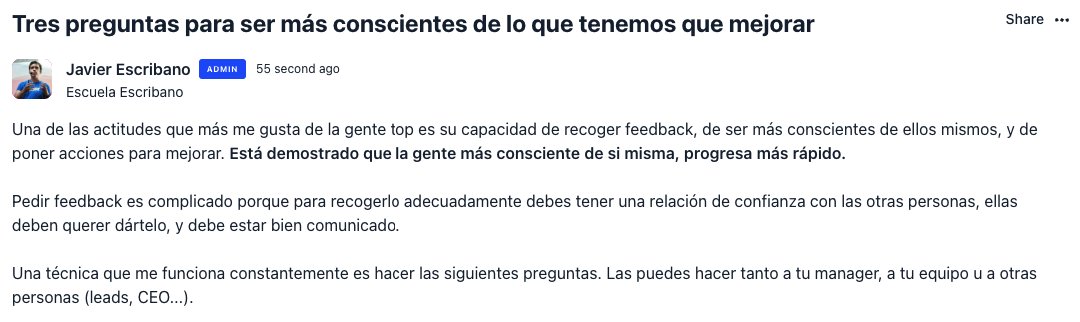 Está demostrado que la gente más consciente de si misma, progresa más rápido. Os compartimos tres preguntas que podéis hacer a vuestros managers, equipo y otros líderes de vuestra empresa.