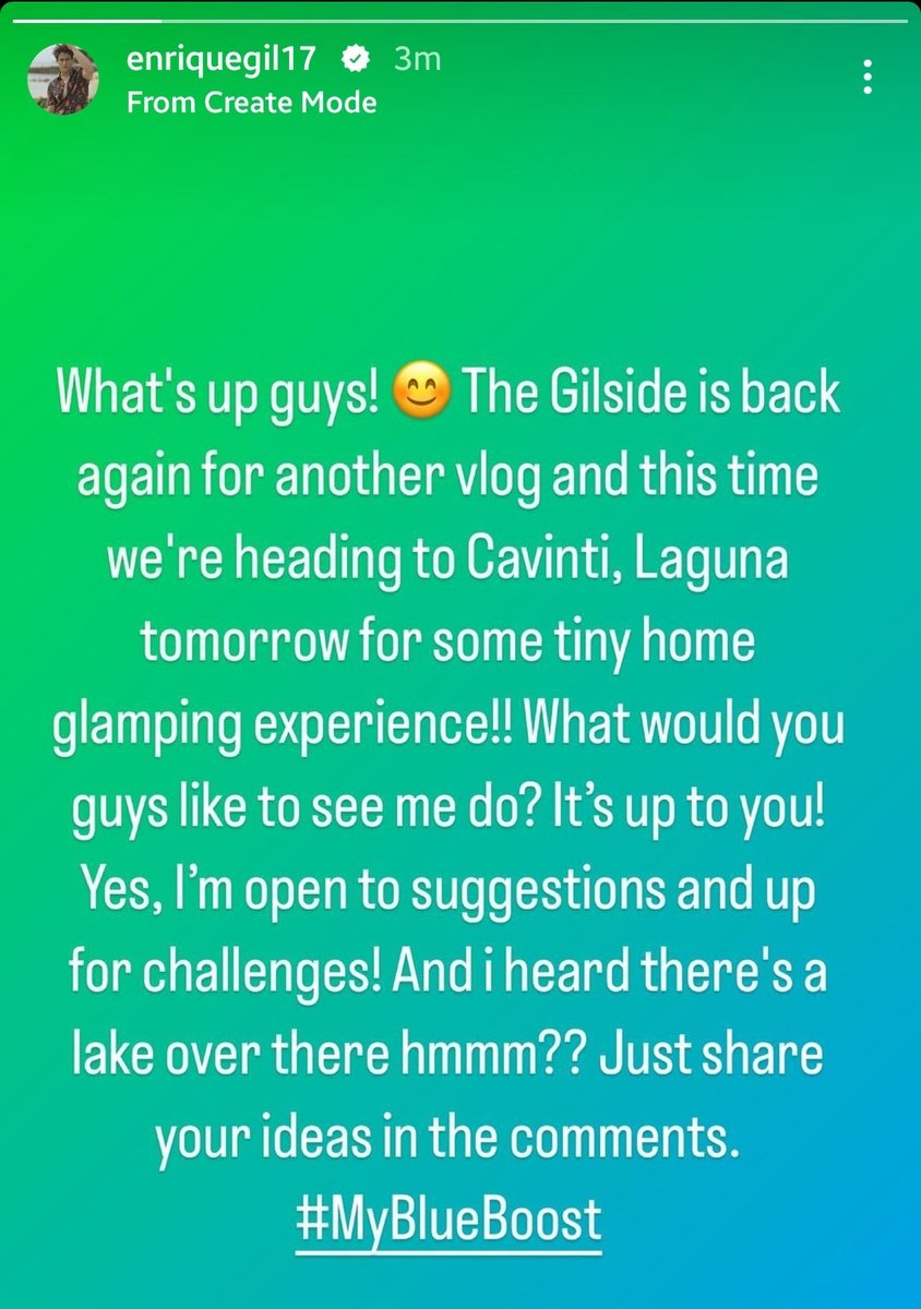 Zeny49130547's tweet photo. #TheGilSide is Back !!#EnriqueGil
#MyBlueBoost Indeed !! https://t.co/1WoQbHx2LJ