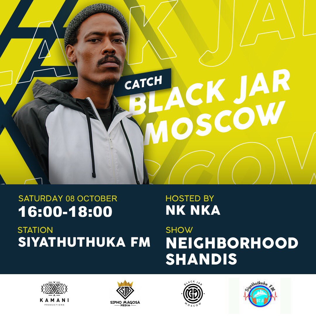 BlackJarMoscow's tweet photo. Tune in!! 🏆🔥🤌🏾 invading KZN radio waves.

#TheUniverseVibesNaBotsotsi https://t.co/enlnnxyWm7