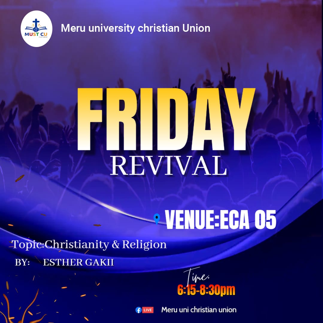mustcu_org's tweet photo. We welcome you to our Friday Revival service today 7th October 2022 from 6:15pm to 8:30pm https://t.co/V9O967FE1a