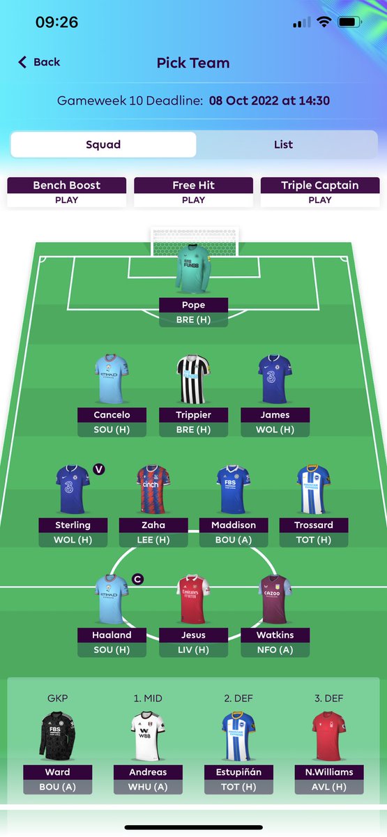 FPL_Lekker's tweet photo. Thoughts on this team for GW10? Anything you would change? Interested to see your thoughts. #FPLCommunity #FPL #FPLisLekker https://t.co/g1ssIg3L7Y