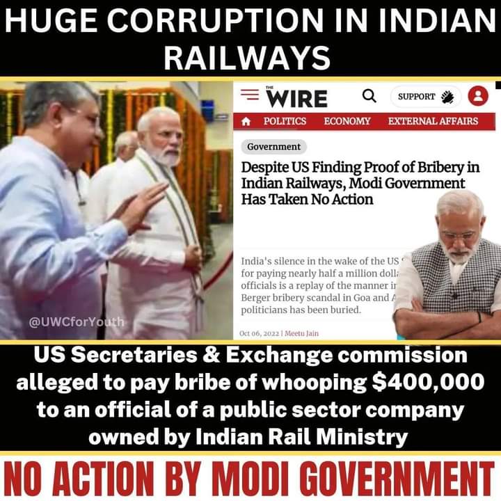 apoorvmehra72's tweet photo. Modi Government exposed again !!
This time in Ministry of Railways.
#IndianRailways #ModiGovernmentExposed #RahulGandhi #PriyankaGandhi
#IndianNationalCongress #UWCforYouth #NarendraModi #BJP #indianpolitics #mumbai #india #delhi #chennai #bangalore #kolkata #ahmedabad https://t.co/xfBoaPqlSh