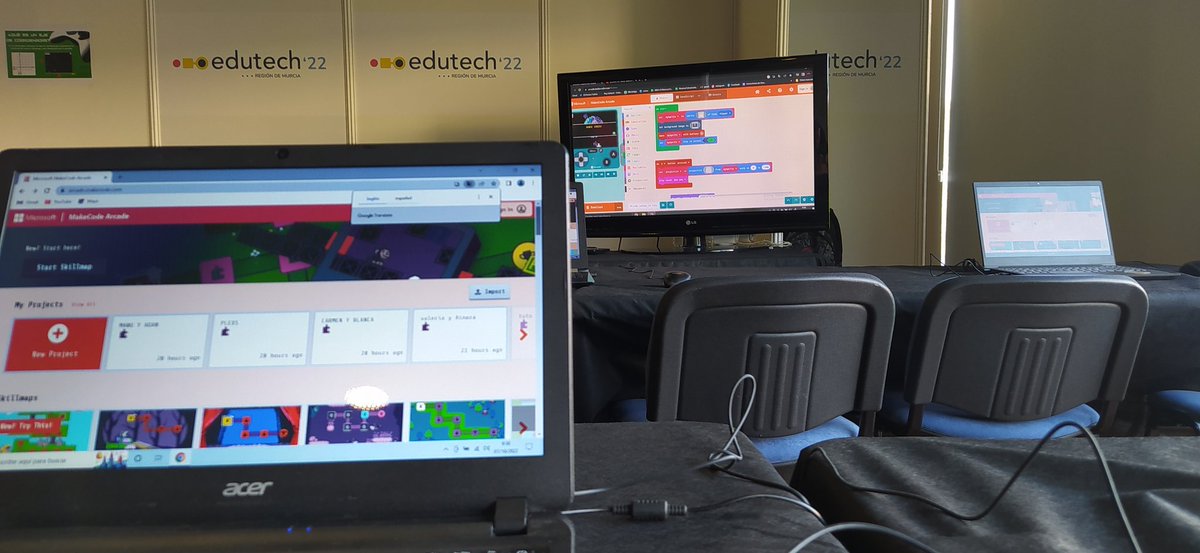 jamartinezd's tweet photo. Segundo día en #EDUTECHRM ayer más de 100 alumnos/as y 60 videojuegos, hoy batiremos el récord! #coding #youngcoders @FIntegraDigital #arcademakecode #Makecode https://t.co/goVYwJye4J