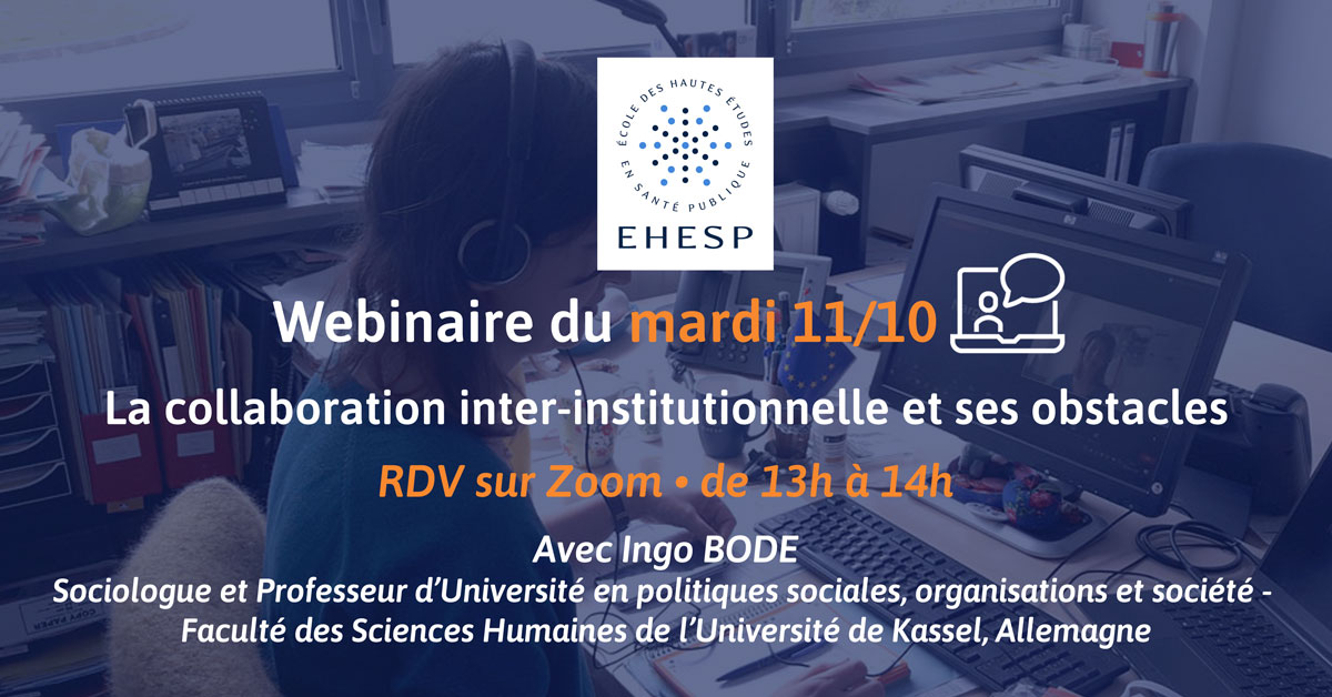 [RECHERCHE] Le 11/10 notre webinaire du mardi co-organisé par la Grande École des Solidarités & @SPRchaireTMAP portera sur la collaboration inter-institutionnelle et ses obstacles. Avec Ingo BODE, Professeur en politiques sociales (Université de Kassel)▶️ehesp.fr/campus/les-sem…