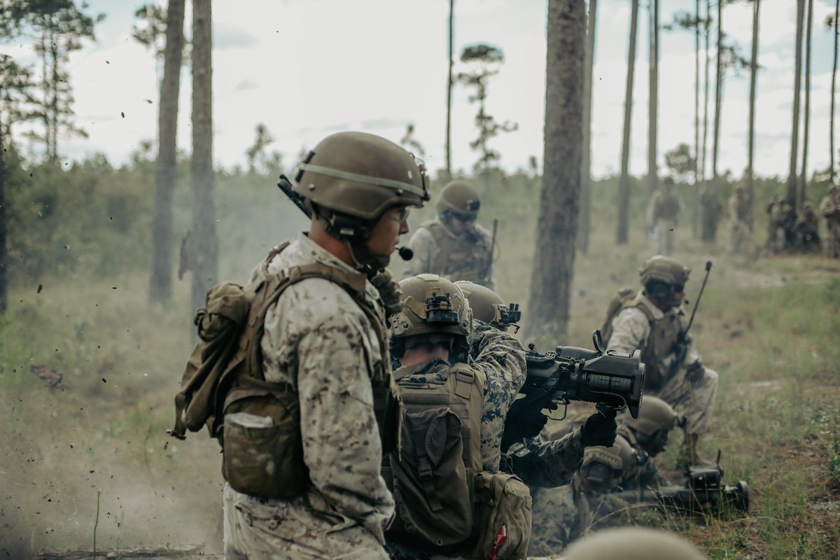 MARFORCOM's tweet photo. #Marines w/ @2dMarDiv, conduct a live fire exercise during a #MCCRE on @camp_lejeune, N.C. to formally evaluate the unit’s #combatreadiness in preparation for future deployments.
(#USMC photos by LCpl. Emma Gray)
#HomelandDefense #WeHaveTheWatch #EveryClime #MarineCombatArms https://t.co/X66ymTrqX1