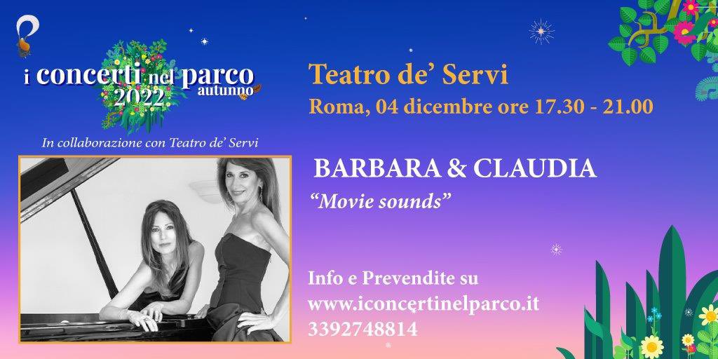 Il 4.12 al <a href="/TeatroServi/">Teatro de' Servi</a> le pianiste Barbara&amp;Claudia presentano "Movie Sounds", progetto sulla musica da film. Se volete rivivere i film più belli della nostra storia, non mancate!
#ConcertiParco22 
🎫 bit.ly/3CESDaH 
ℹ️iconcertinelparco.it