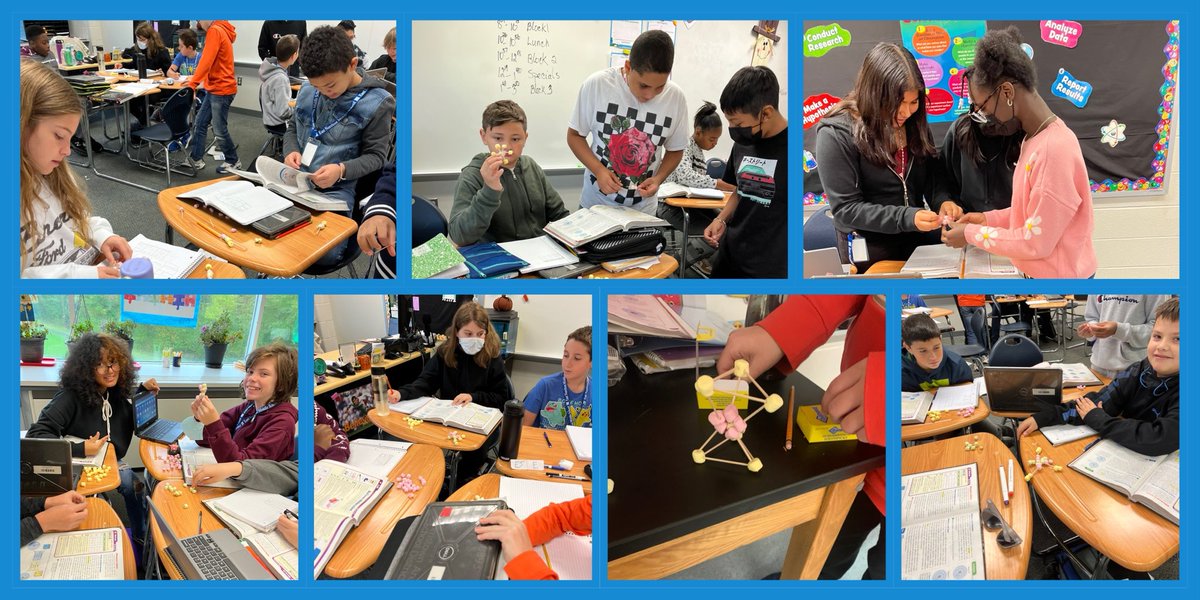 As part of a 6th grade unit on Matter, students in Mrs. Goff and Mr. Toner’s classes ⁦<a href="/EastNorritonMS/">East Norriton MS</a>⁩ made atoms from mini marshmallows. #enmsproud2023 #NASDProud