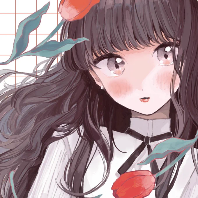タグ企画 #自創作女子イラストフェス01 に参加します女の子と花の絵をよく描きます。よろしくお願いします 
