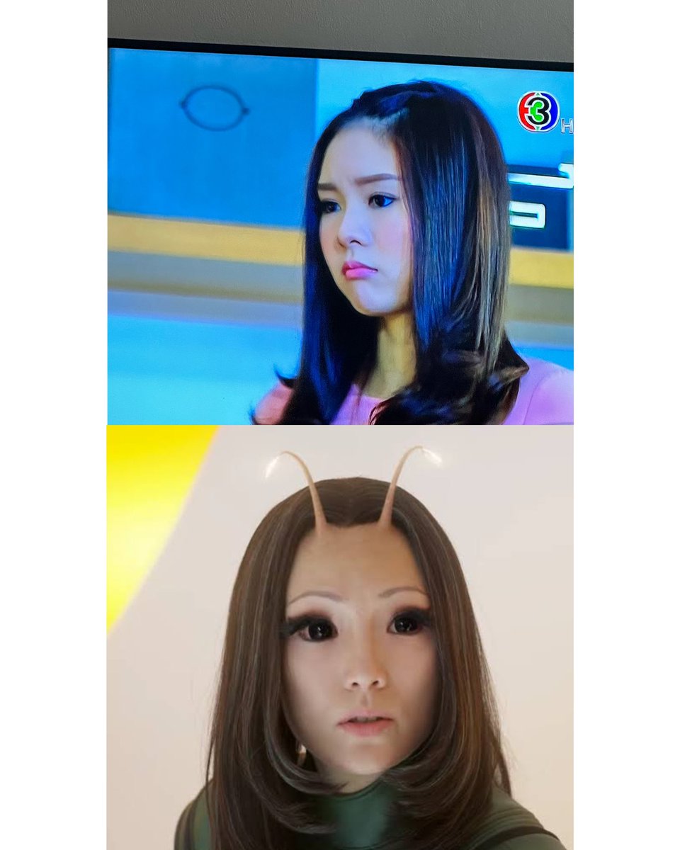 studenthailand's tweet photo. ใช่ ใช่มั้ย? mantis &amp; น้องนิ😂 https://t.co/vUxr7spdZV