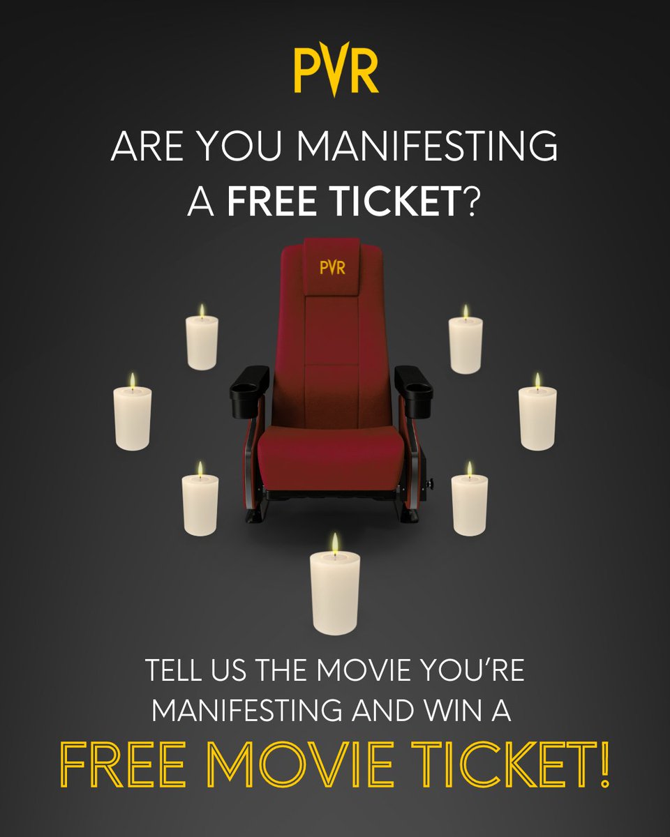 Manifest and make it come true! Tell us a movie that you’ve been manifesting about and we will give you a free ticket. Share your manifestations in the comments!
.
.
.
#Friday #Contest #ContestAlert #ContestIndia #Manifesting #Giveaway #GiveawayAlert #PVR