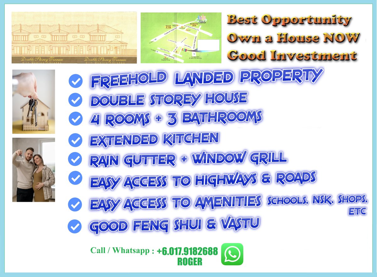 SentosaKlang's tweet photo. House For Sale Taman Sentosa Klang 2-Storey Good Condition 4 Bedrooms 3 Bathrooms Freehold Near to School, Amenities, Shops, Banks, Restaurants, Mini-Market, Grocery, NSK #House #For #Sale #Taman #Sentosa #Hulubalang #Klang #2Storey #Storey https://t.co/D09r6WYTTo