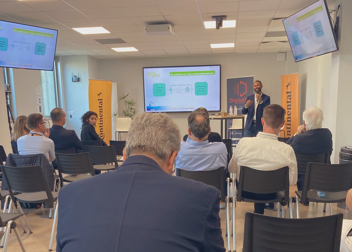 Aujourd’hui c’est GreenIT chez <a href="/Continental_fr/">Continental France</a> à Toulouse. Avec @GilloMalpart on apprend à mesurer l’impact des IoT sur l’environnement. <a href="/WeNetwork_/">We Network</a>