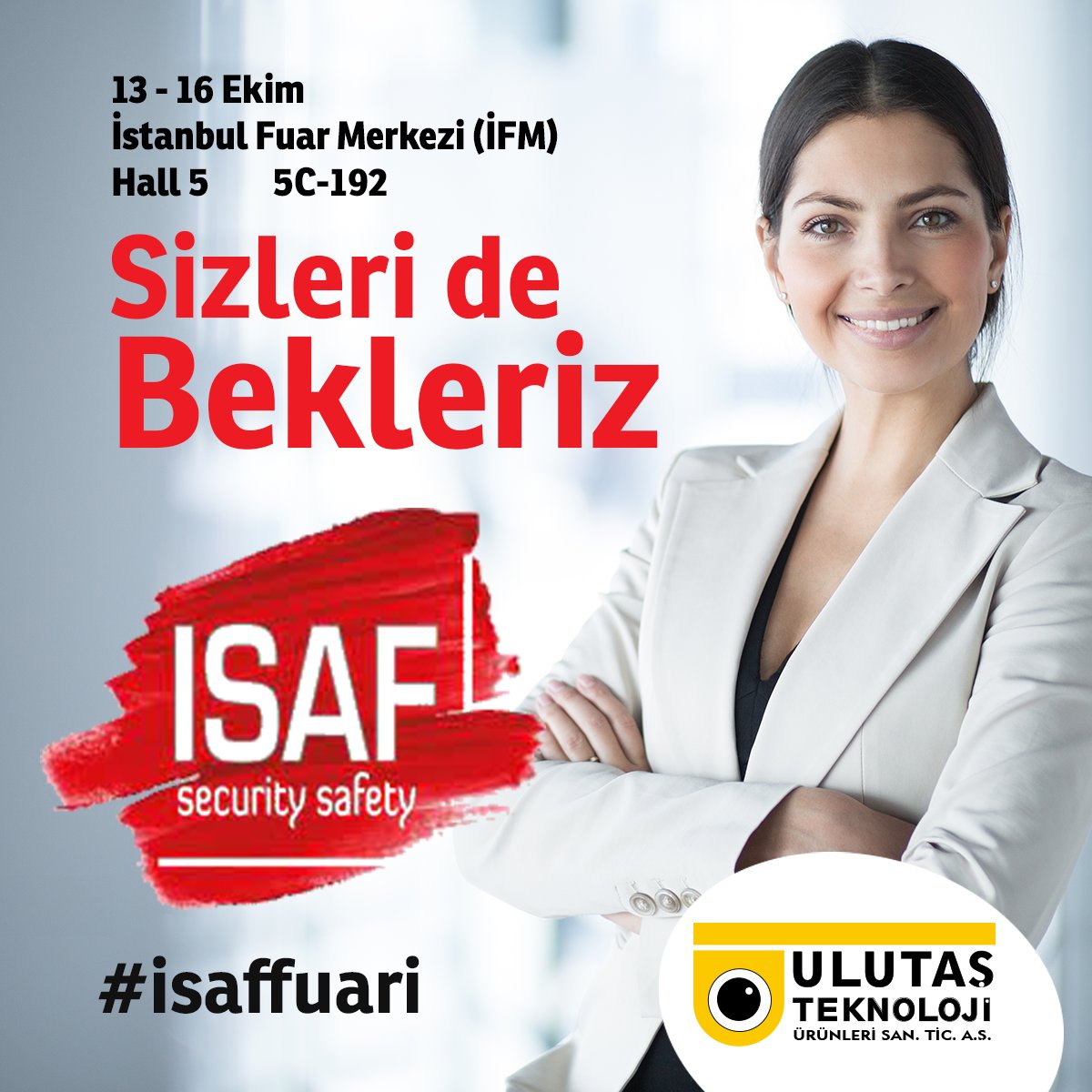 Ulutaş Teknoloji olarak #isaffuari'nda sizlerle birlikte olmaktan mutluluk duyacağız.

#UlutaşTeknoloji

#isaf2022 #imexfuarı #imex2022 #fuar #exhibition #güvenlik #security #istanbulfuarmerkezi #ifm #newocam #wulltech #guvenliksistemleri #cctv #cctvkamera #kameraalarmguvenlik