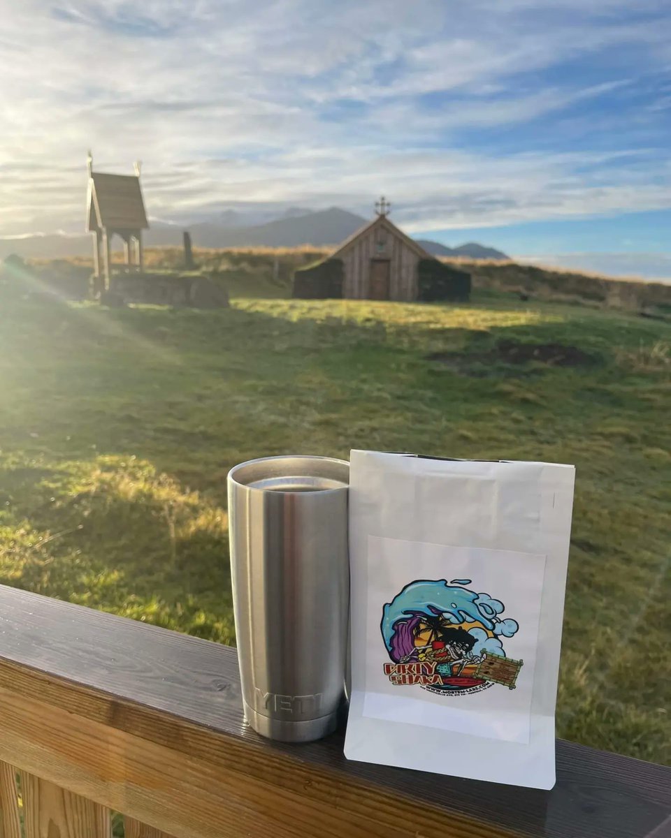 MortemCoffee's tweet photo. Customer photo from Iceland!! Our coffee travels!! #Coffee #travel #travelphotography #iceland #mortemlabs #dirtyshaka https://t.co/XAnKI0YKS3