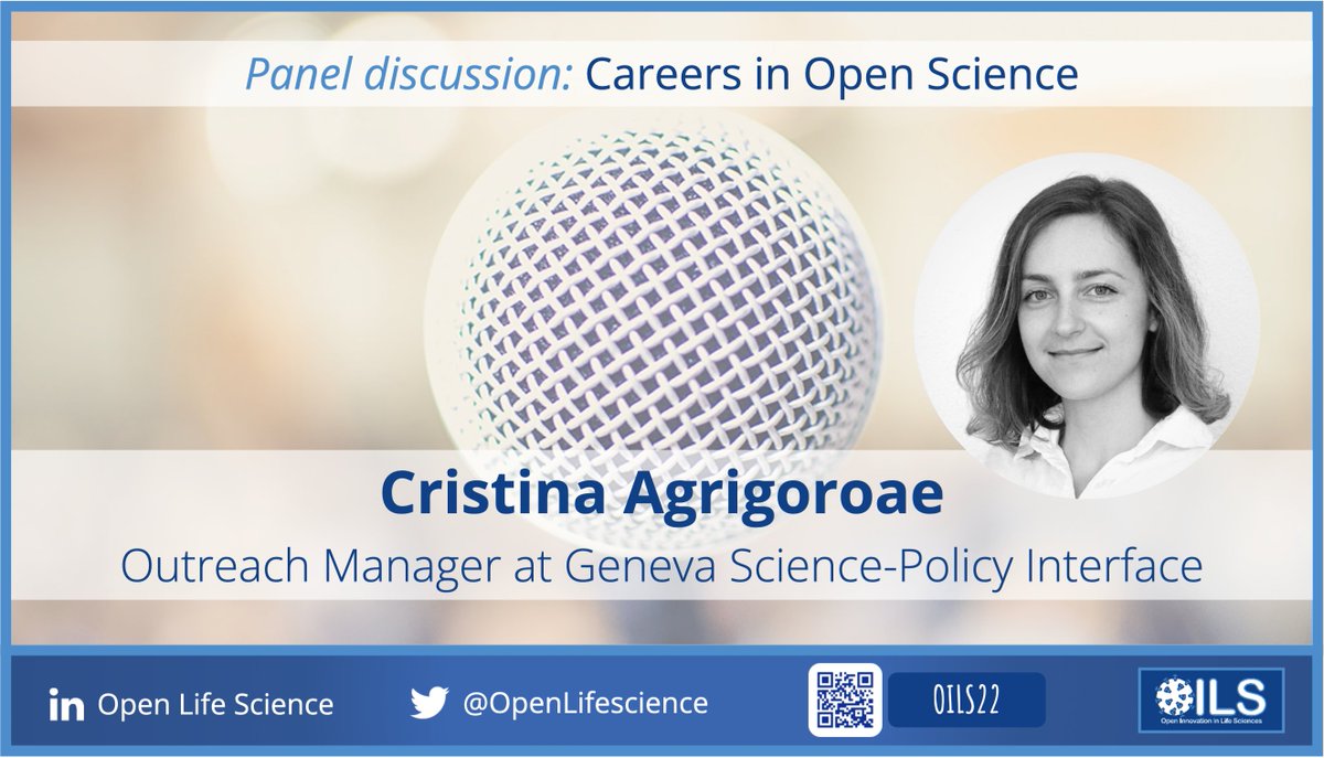 🗣💬Meet Cristina Agrigoroae <a href="/cristinagrgr/">Cristina Agrigoroae</a> who will be a panelist of the #OILS22 session on the Careers in Open Science📣👩‍🔬! She is a science communication and public relations specialist, currently working as an 🎙️ Outreach Manager at <a href="/GenevaSPI/">Geneva Science-Policy Interface</a>👩‍💼.
#OpenScience #AcademicTwitter