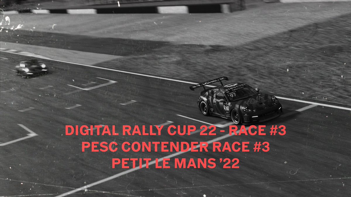 This weekend: 

Today - Digital Ralli cup ’22 Race #3 

Tomorrow  - #PESC contender Race #3 at #redbullring &amp; #petitlemans ’22

PESC stream tomorrow 20:00 EET:
youtu.be/rXFdfbXRzoQ

Petit Le Mans 15:30 EET:
youtu.be/DnXyjFNcf-w

GL fellas 🫡

#KOVA #esportsfi #simracingfi